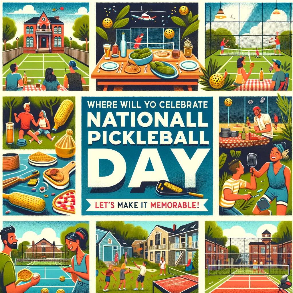 Pickleball Day Venue and Activities Collage