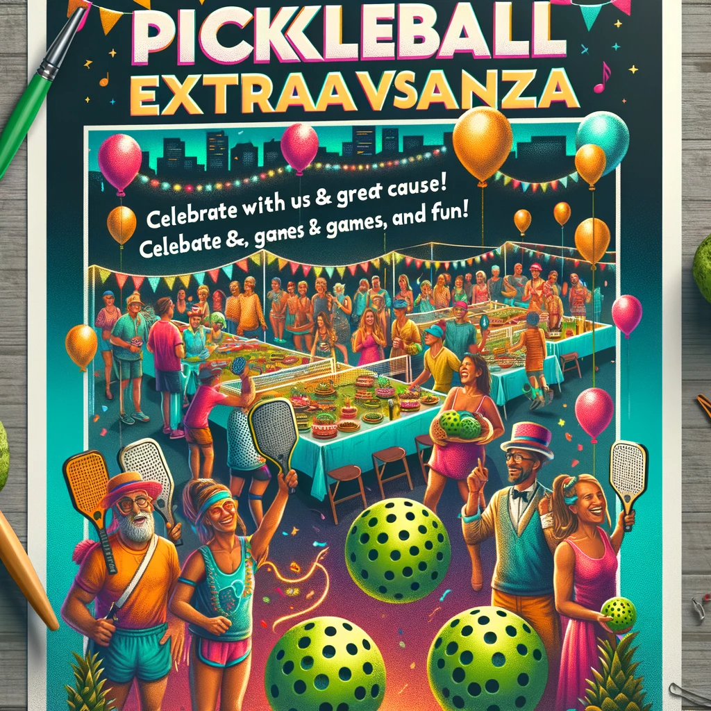 Pickleball Party and Fundraiser Flyer
